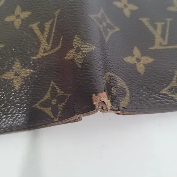 Vintage Louis Vuitton Men's LV Brown Bi-Fold Leather Wallet Monogram Card Bill - Picture 10 of 13